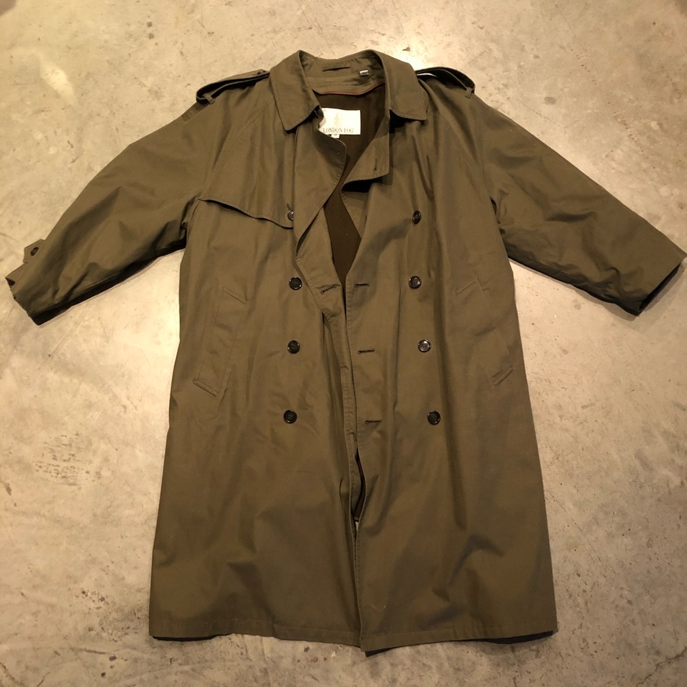 London Fog Wool Lined Double Breasted Trench Coat